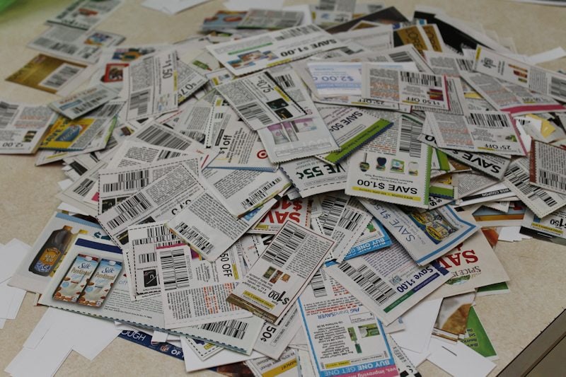 pile of coupons