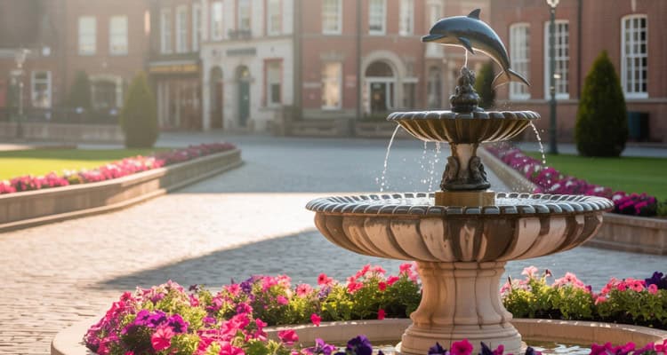 Local fountain in town square